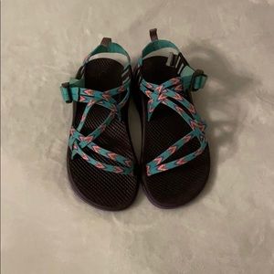 Girls purple and green Chacos